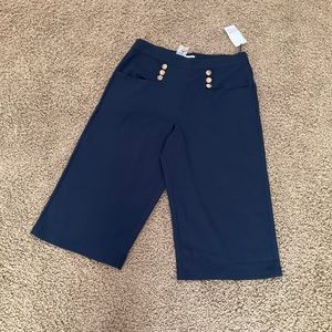 NWT! Navy Blue Nautical Cropped Pant, XL 14, Pinup, 1940’s, Swing, Rockabilly